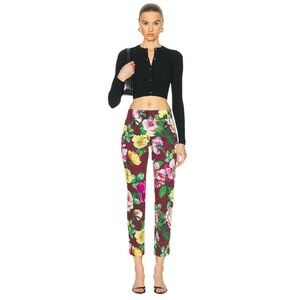 Dolce & Gabbana Floral Pants in Camelia 36 New Womens Ankle Trousers